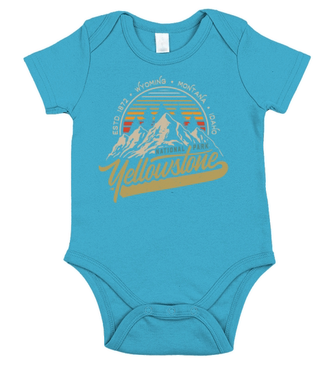 Yellowstone National Park Hiking Camping Short Sleeve Baby One-Piece