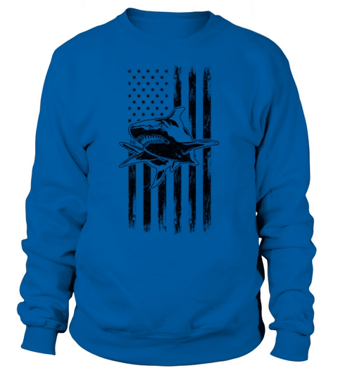 American Flag Shark US Flag Shark Fish Great White Sweatshirt Unisex
