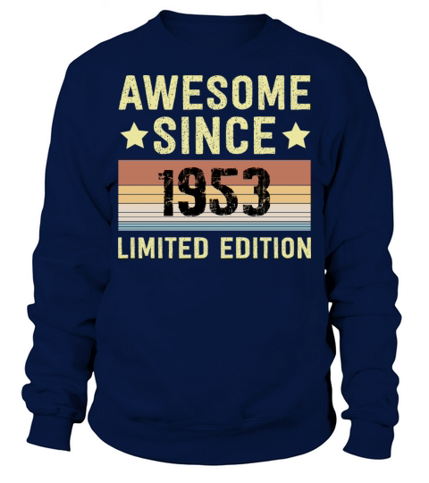 Awesome Since 1953 Retro 69 Years Old Birthday Sweatshirt Unisex