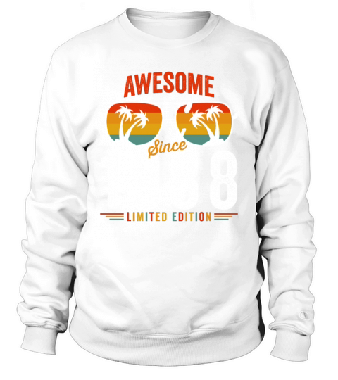 Awesome Since 1988 Birthday Retro Vintage 34 35 Ye Sweatshirt Unisex