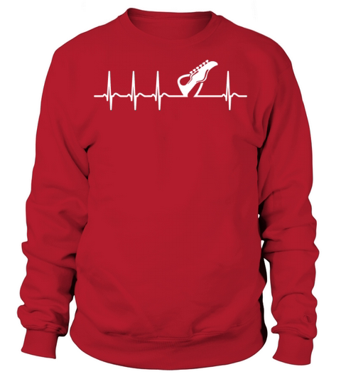Cool Funny Heartbeat Playing Guitar Guitarist Pun Sweatshirt Unisex