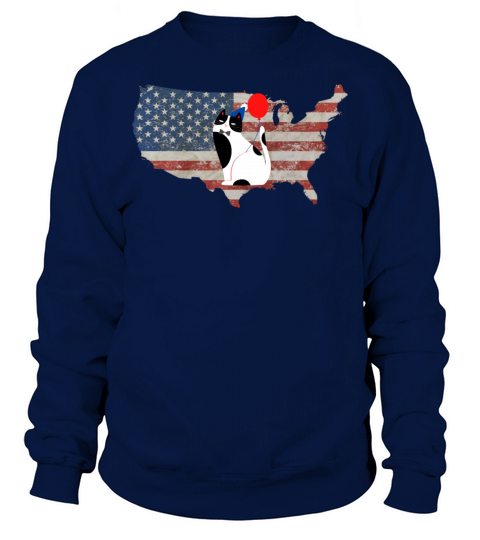 Tuxedo Cat American Flag 4th Of July Sweatshirt Unisex