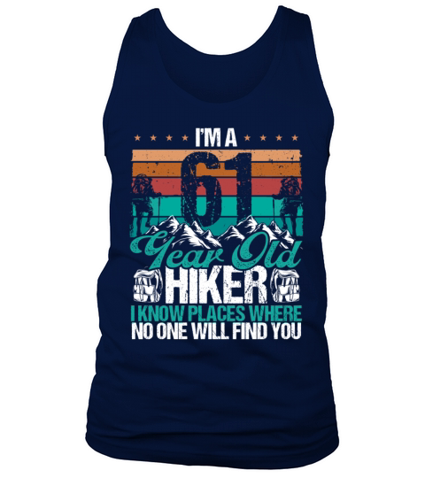 61 Birthday Hikers Vintage Mountains 61 Years Old Tank Top Unisex