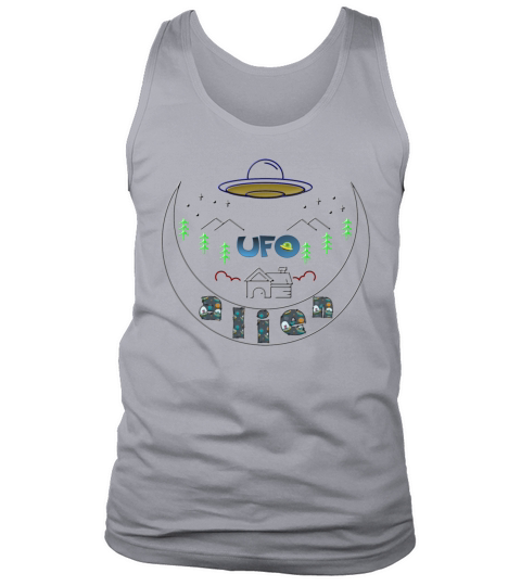 Alien UFO flying saucer earth attack Tank Top Unisex
