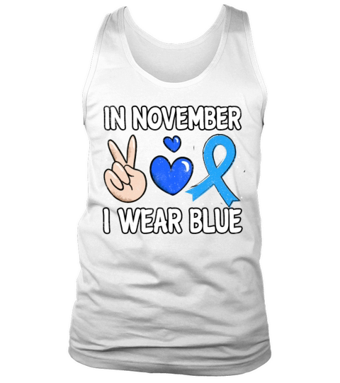 Love Peace Blue In November Diabetes Awareness Tank Top Unisex