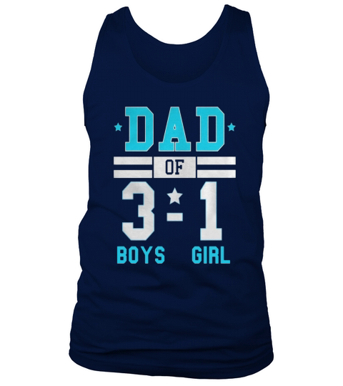 Mens Dad of Three Boys and One Girl Football Score Style Shirt Tank Top Unisex