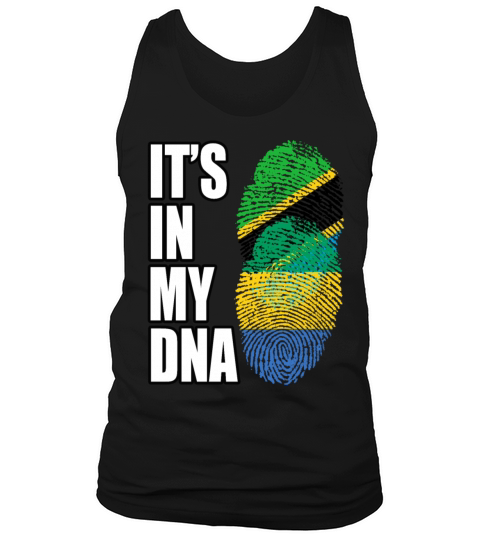 Tanzanian And Gabonese Vintage Heritage DNA Flag Tank Top Unisex