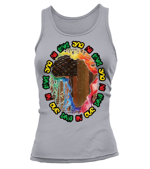 Black US Flag Africa Fingerprint in our DNA Tank top Woman