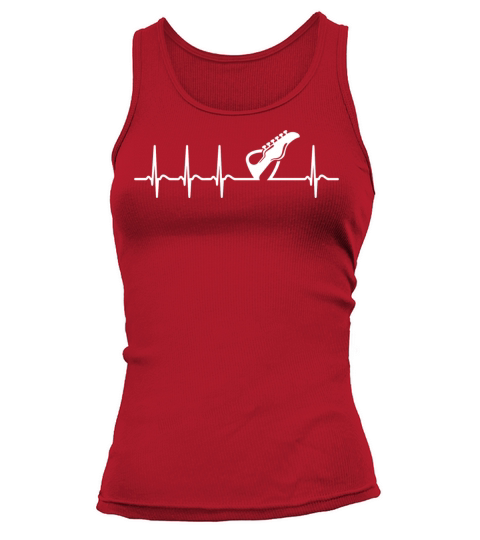 Cool Funny Heartbeat Playing Guitar Guitarist Pun Tank top Woman
