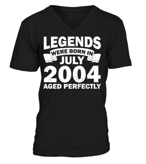 18th birthday July vintage 2004 gift idea V-Neck T-shirt