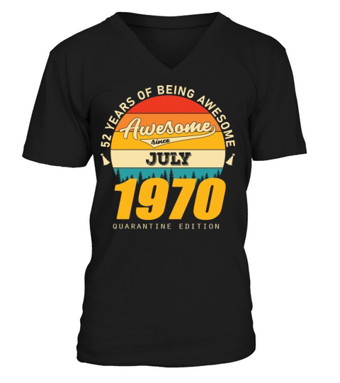 1971 Quarantine Edition July 51th birthday gift V-Neck T-shirt