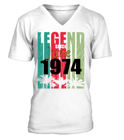 1974 vintage born in June gift V-Neck T-shirt