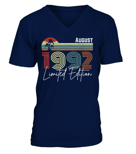 30 Years August 1992 Vintage Limited Edition V-Neck T-shirt
