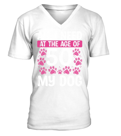50 Year Old Dog Mom Dog Dad 50th Birthday V-Neck T-shirt