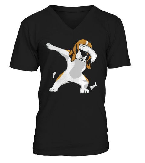 Beagle Hound Dabbing Dab Beagle Lover Puppy Fun Apparel Tee V-Neck T-shirt