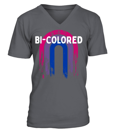 Bi-Colored Bisexual LGBTQ Bi Pride LGBT Sayings V-Neck T-shirt