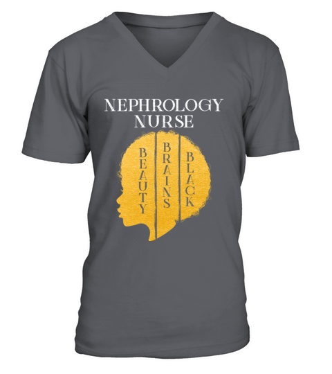 Black History Month Nephrology Nurse African V-Neck T-shirt