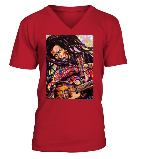 Bob Marley Art V-Neck T-shirt