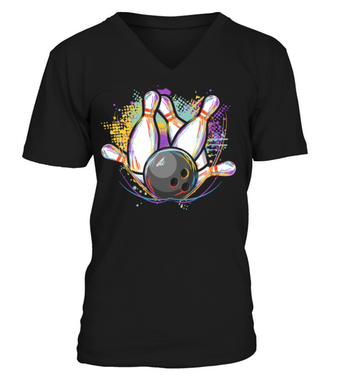 Bowling Stike V-Neck T-shirt
