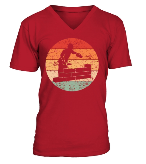 Bricklayer Craftsman Profession Retro Gift Idea V-Neck T-shirt