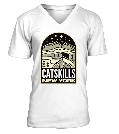 Catskills New York Mountains Vintage V-Neck T-shirt