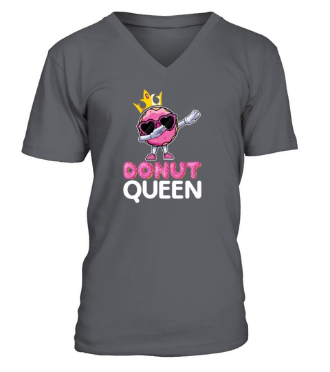 Dabbing Donut Queen - Dab Dance Style Doughnut V-Neck T-shirt