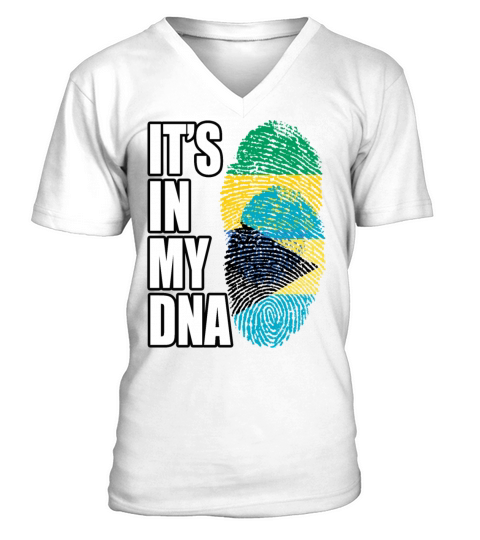 Gambian And Bahamian Mix Heritage DNA Flag V-Neck T-shirt