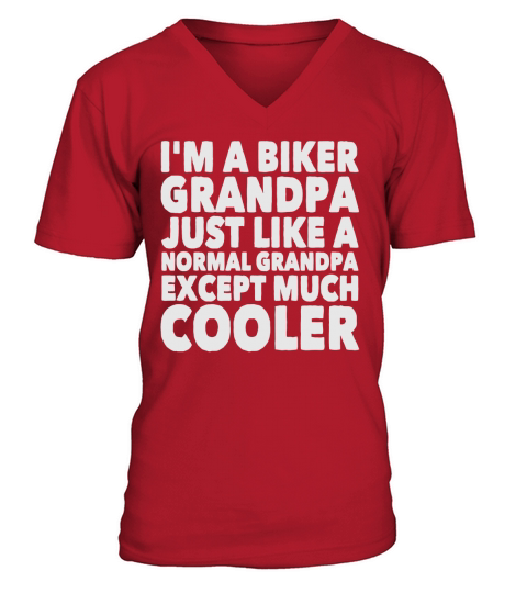 Grandpa - Im a biker grandpa just like a normal - Mens T-Shirt by American Apparel V-Neck T-shirt