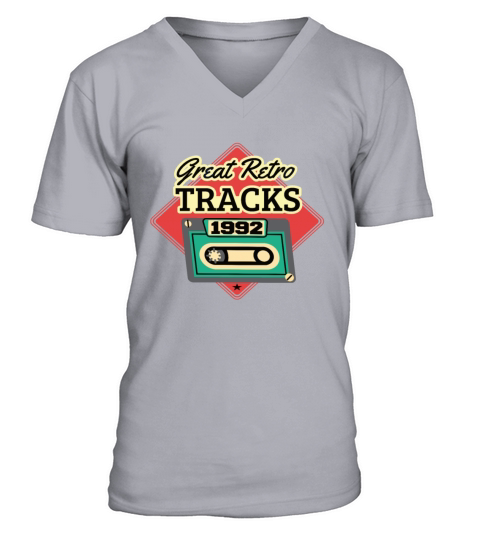 Great Retro Tracks 1992 Cassette Vintage Birthday V-Neck T-shirt