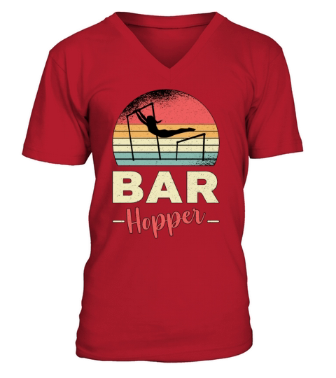 Gymnastics Unven Bar Hopper Acrobat Retro Gymnast V-Neck T-shirt