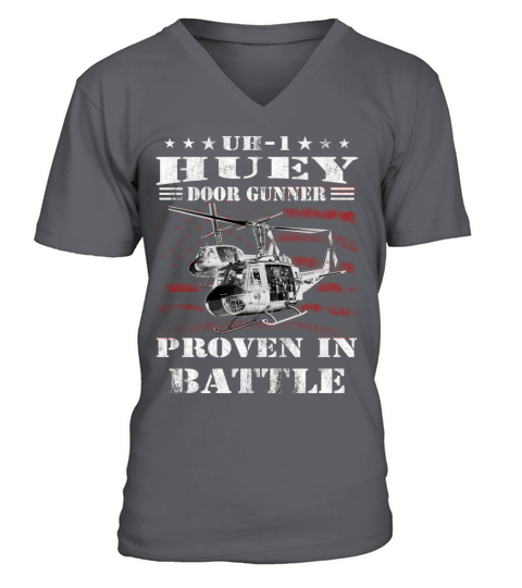Huey door gunner proven in battle V-Neck T-shirt