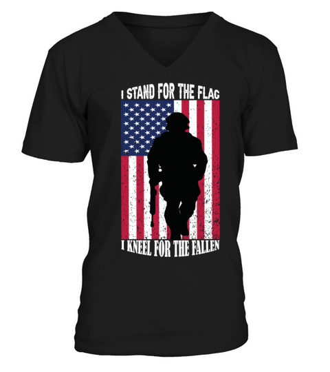 I Stand For The Flag I Kneel For The Fallen V-Neck T-shirt