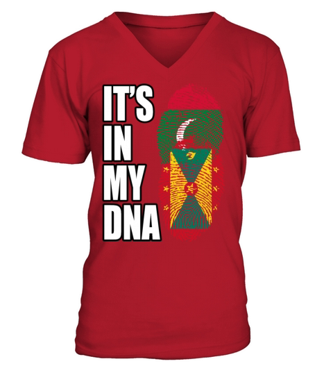 Maldivian And Grenadian Mix Heritage DNA Flag V-Neck T-shirt