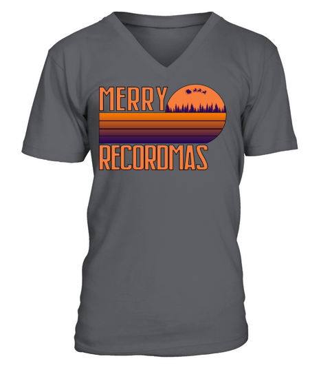 Merry Recordmas Vintage Recording Engineer V-Neck T-shirt