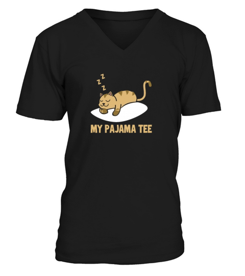 My Pajama Tee Cat V-Neck T-shirt