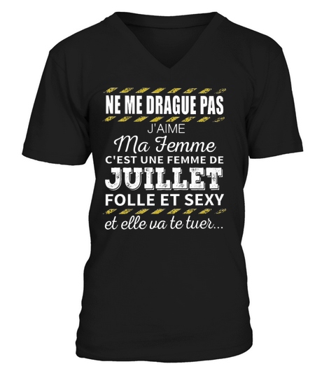 Ne me drague pas jaime ma femme V-Neck T-shirt