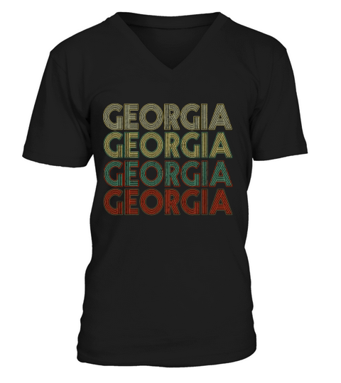Retro America State Flag Vintage Georgia V-Neck T-shirt