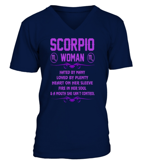 Scorpio Woman Heart Sleeve Fire Soul Zodiac Tshirt - Women’s Premium T-Shirt V-Neck T-shirt