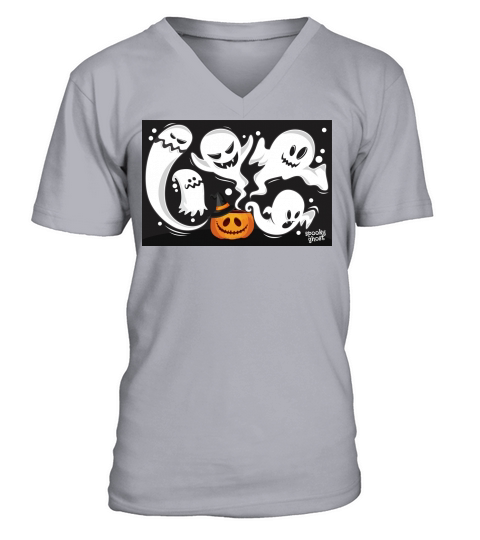 Spooky Ghost Halloween vector V-Neck T-shirt