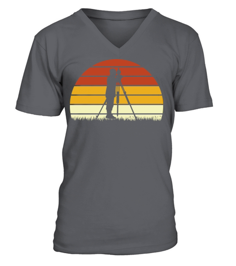 Survey Vintage Retro Color Gift For Land Surveyor V-Neck T-shirt