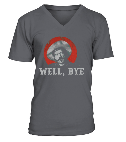 Well Bye In White Stencil V-Neck T-shirt