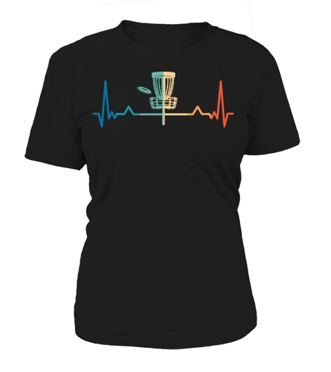 Vintage Disc Golf Heartbeat Funny Women's T-Shirt