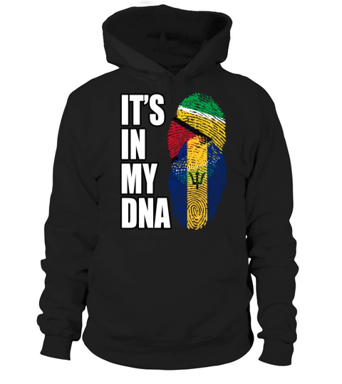 Guyanese And Barbadian Mix Heritage DNA Flag Hoodie Unisex