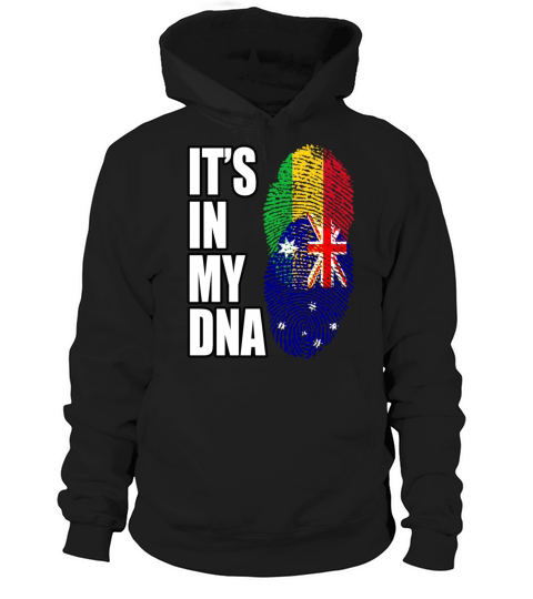 Malian And Australian Mix Heritage DNA Flag Hoodie Unisex