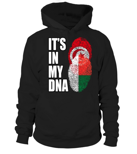 Tunisian And Malagasy Mix Heritage DNA Flag Hoodie Unisex
