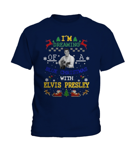 Blue Christmas with Elvis Presley Kids T-Shirt