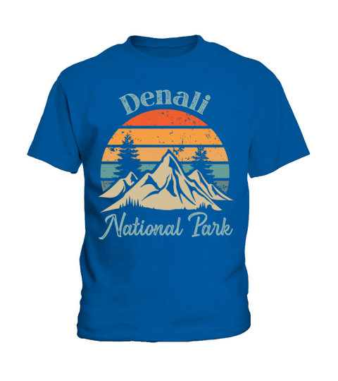 Denali National Park Retro Vintage Mountain Sunset Kids T-Shirt