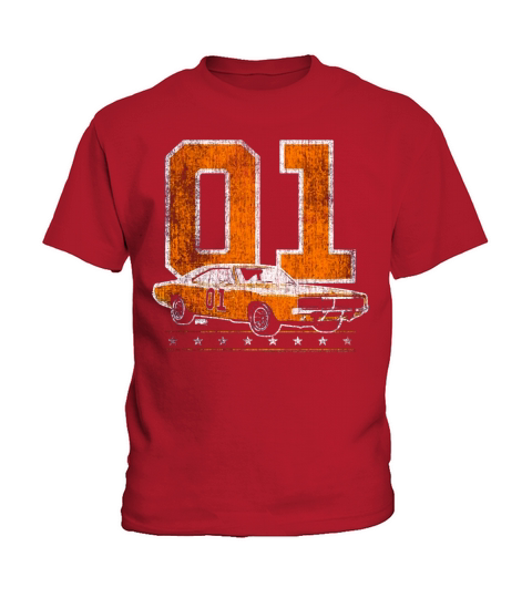 DUKES OF HAZZARD GENERAL LEE 2 COLOR VINTAGE ON ORANGE Kids T-Shirt
