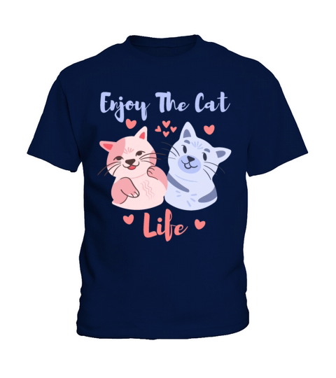 Enjoy The Cat Life Funny Pet Cats Cartoon Kids T-Shirt