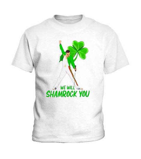 Freddie Mercury we will shamrock you shirt Kids T-Shirt